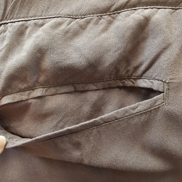 Sundance Wide Leg High Waist Drawstring Embroidered Pants Brown Size XL - Picture 14 of 15